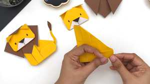 دانلود آموزش ساخت اوریگامی شیر جنگل Origami Lion 2026 با بهترین کیفیت