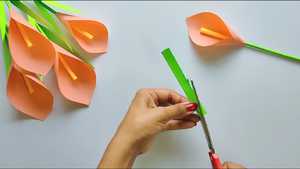 تماشا آموزش کاردستی گل شیپوری ساده با کاغذ Paper Calla lily Flower Craft 2026 با کیفیت عالی