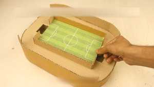 تماشا کاردستی کوتاه فوتبال رومیزی با کارتن گام به گام Table Football Cardboard Craft 2026 مناسب تماشا همراه خانواده