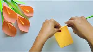 تماشا کاردستی گل شیپوری با کاغذ گام به گام Paper Calla lily Flower Craft 2026 مناسب تماشای خانوادگی