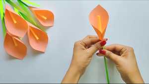 تماشای رایگان کاردستی گل شیپوری با کاغذ رنگی Paper Calla lily Flower Craft 2026